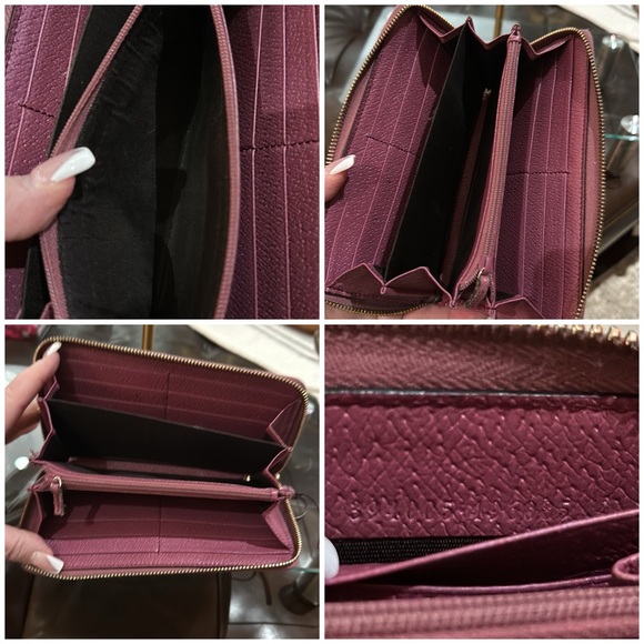 🔥Authentic Gucci GG Canvas Zip Wallet w/Pink Leather Trim, BEAUTIFUL! VGUC🔥 - Picture 9 of 15